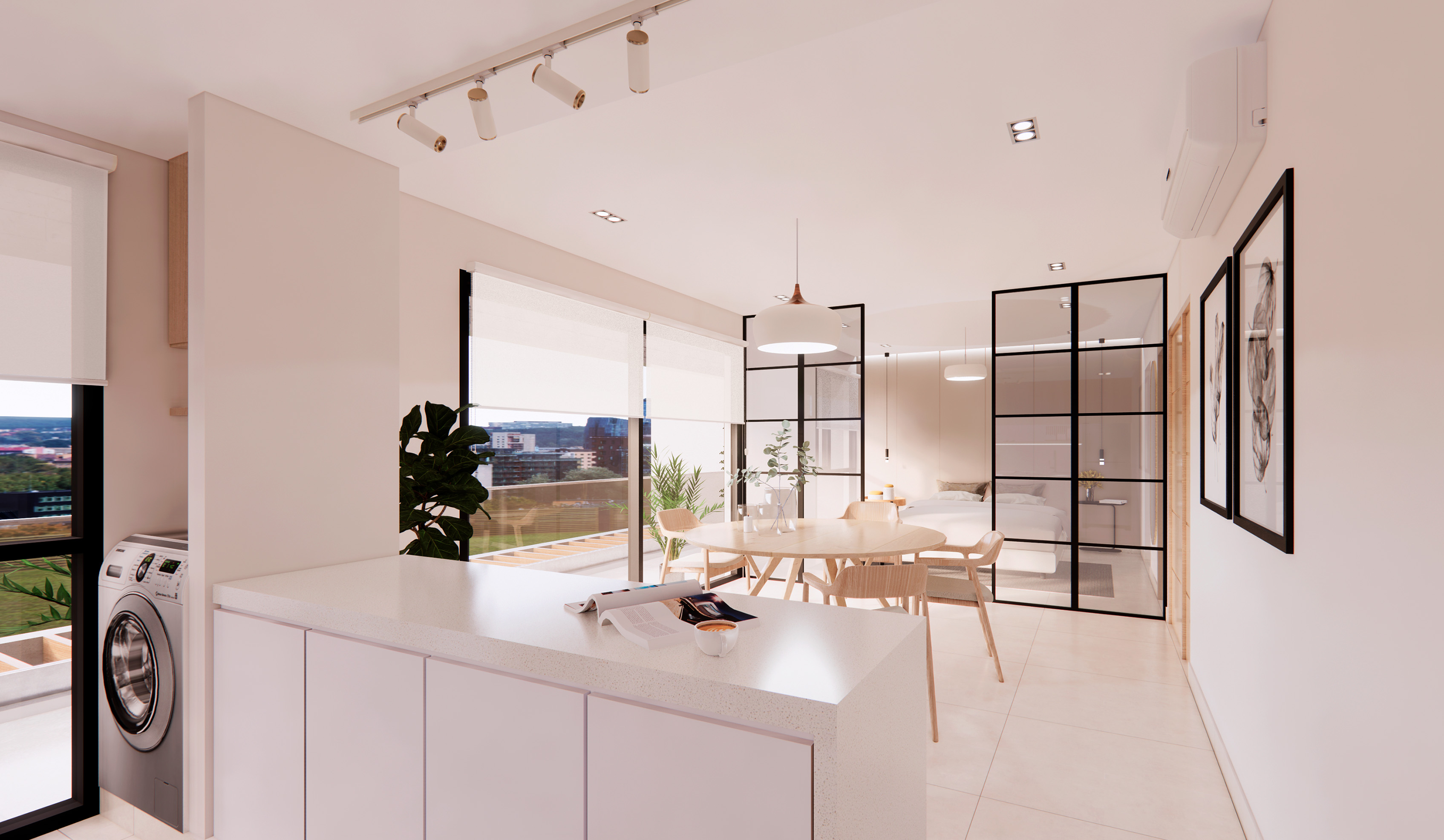 Loft moderno con concepto abierto, ideal para profesionales jóvenes y nómades digitales